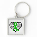 Spinal Cord Injury Heart Ribbon Collage Keychains