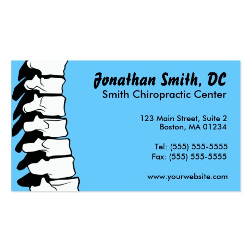 Spine Chiropractic Business Cards (front side)