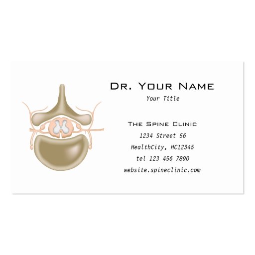Spine Clinic Business Card (front side)