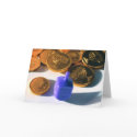 Spinning Dreidel with Gelt (chocolate coins) cards