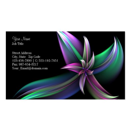Spinning Flower Business Card (front side)