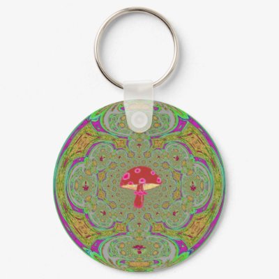 Spinning Mushroom #17 Key Chains by hadleymonster