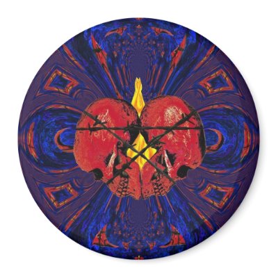 Spinning Sacred Skulls #1 Refrigerator Magnet by hadleymonster