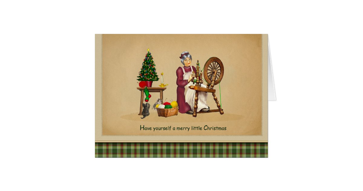Spinning Wheel Christmas Card Zazzle