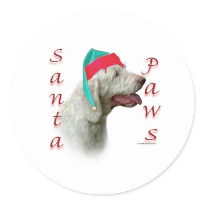 Spinone Italiano Santa Paws stickers