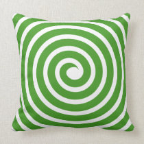 Spiral  -  Avocado Green on White american mojo pillows