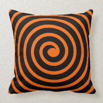 Spiral  -  Black on Orange american mojo pillows