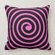 Spiral  -  Black on Pink american mojo pillows