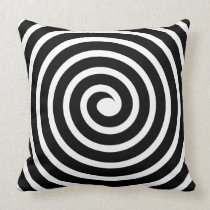 Spiral  -  Black on White american mojo pillows