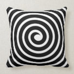 Spiral  -  Black on White Throw Pillow