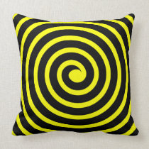 Spiral  -  Black on Yellow american mojo pillows