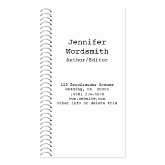 Spiral Creative Business Cards for Writers Editors