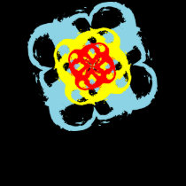 spiral flower design t-shirts