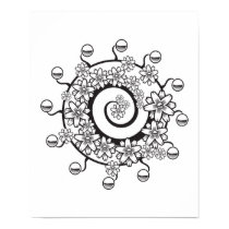 spiral flower tattoo design posters