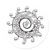spiral flower tattoo design stickers