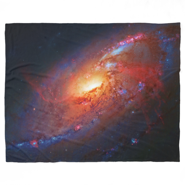 Spiral Galaxy M106 in Canes Venatici Fleece Blanket