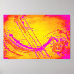 Spiral hot pink splatter- canvas poster