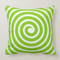 Spiral  -  Martian Green on White american mojo pillows