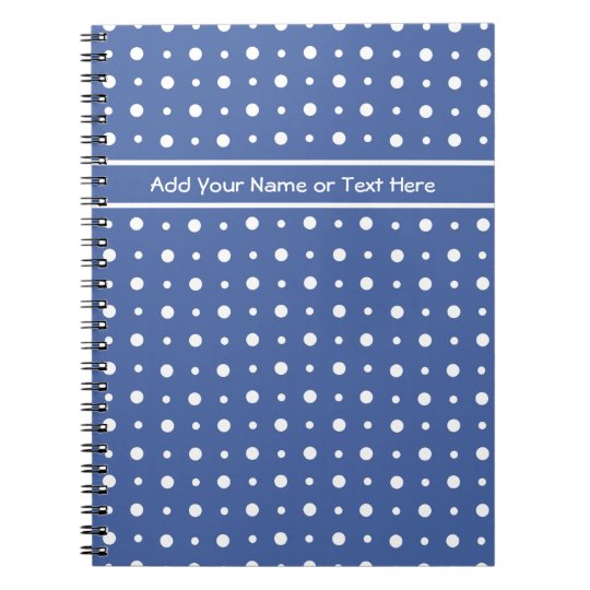 Spiral Notebook Dark Blue With White Polka Dots Notebook Zazzle