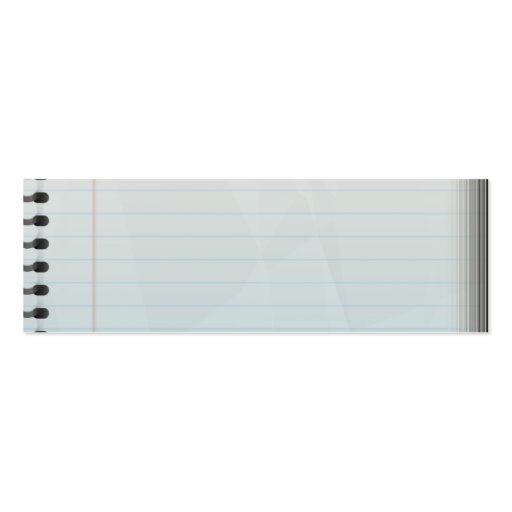 Spiral Notebook Lined Paper Business Card Templates (front side)
