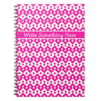 Spiral Notebook or Journal: Candy Pink Geometric