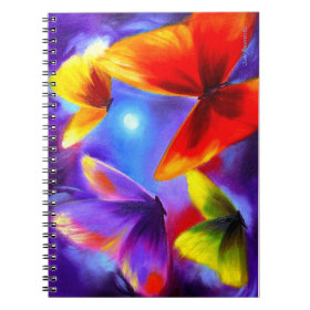 Spiral Notebooks Colorful Butterfly Painting Art