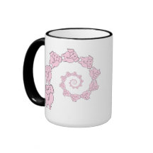 Spiral of Pink Elephants. Fun Cartoon. Coffee Mugs