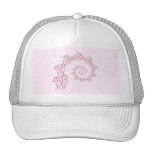 Spiral of Pink Elephants. Pink Background. Mesh Hat