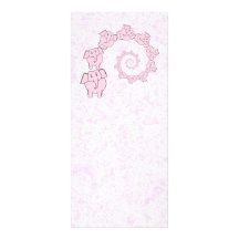 Spiral of Pink Elephants. Pink Background. Rack Card
