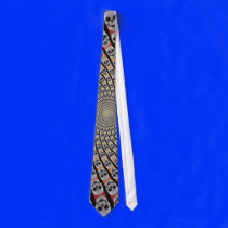Spiral of Skulls: Custom Tie: Red & Orange:
