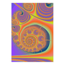 Spiral Orange Purple Fractal Business Card Templates