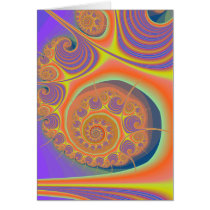 Spiral Orange Purple Fractal Cards