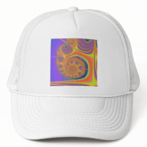 Spiral Orange Purple Fractal Mesh Hats