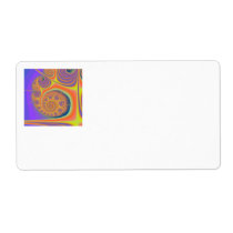Spiral Orange Purple Fractal Custom Shipping Label