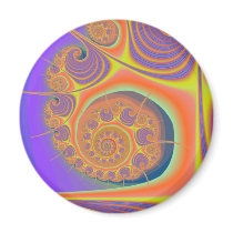 Spiral Orange Purple Fractal Magnet