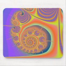 Spiral Orange Purple Fractal Mouse Pad