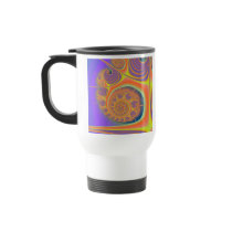 Spiral Orange Purple Fractal Coffee Mugs