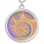 Spiral Orange Purple Fractal Pendants