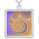 Spiral Orange Purple Fractal Pendants