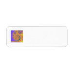 Spiral Orange Purple Fractal Return Address Label