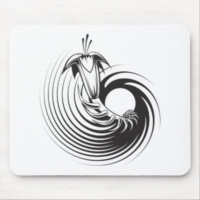 Spiral Plant Tattoo Design Mouse Pads by doonidesigns