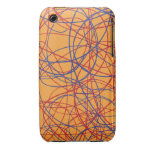 Spiral Scribble Allegro: Tangerine iPhone 3 Cases