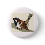 Spiral Sparrow Pinback Button
