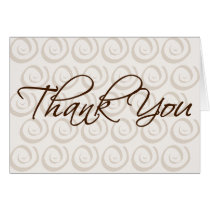 thank you, thanks, card, greeting, cards, note, spiral, design, pattern, neutral, brown, art, Card with custom graphic design