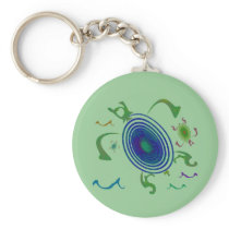 Spiral Turtles Keychain