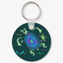 Spiral Turtles Keychain by wingedturtle Spiral Turtles Keychain