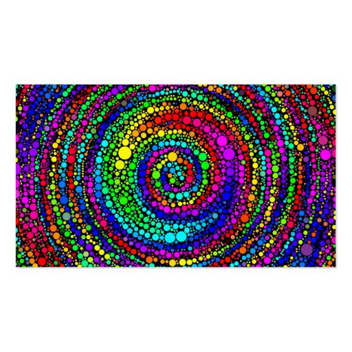 Spiral with Rainbow Dots Business Card (front side)
