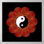 Spiral Yin Yang Sun posters