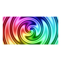 Spiraling Abstract Colorful Vortex Photo Card