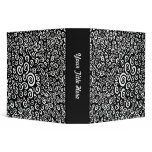 Spirals - Black on White (2.0in) 3 Ring Binder